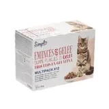 Pâtée Pour Chat Adulte en Gelée et Emincées Dinde Poulet Agneau et Bœuf SIMPL