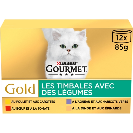 Pâtée Pour Chat Adulte Viande Légume Timbale Gold GOURMET