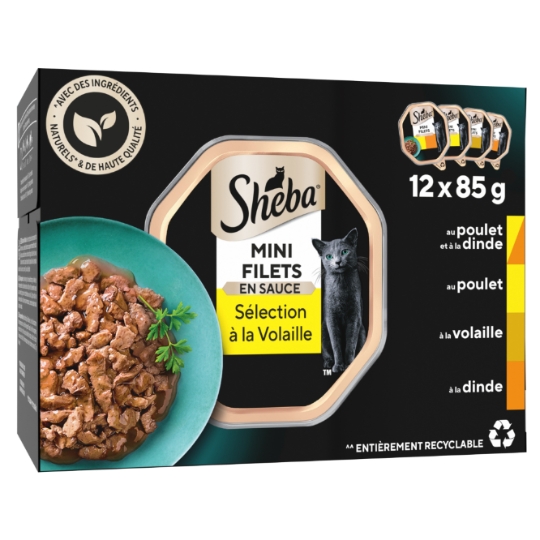 Pâtée pour Chat Adulte Mini Filets en Sauce Volaille SHEBA