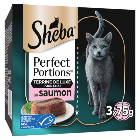 Pâtée Pour Chat Adulte En Terrine Saumon Perfect Portions SHEBA