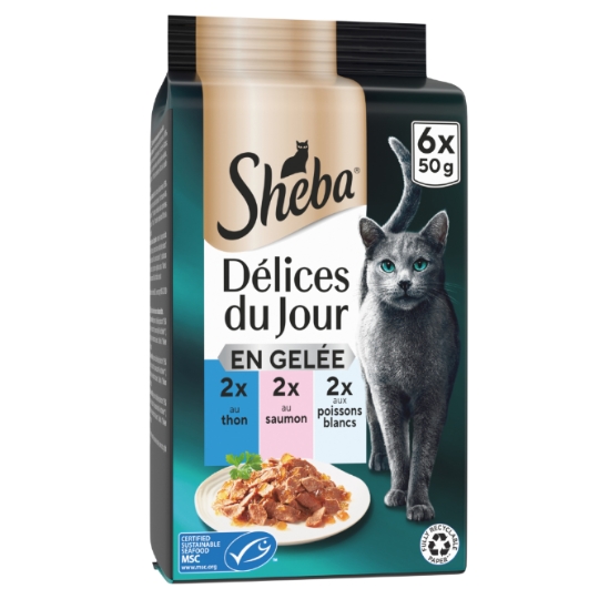 Pâtée Pour Chat Adulte Délices Du Jour En Gelée Thon Saumon SHEBA