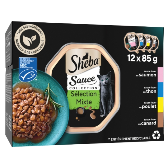 Pâtée pour Chat Adulte en Sauce Sélection Mixte 4 Variétés SHEBA