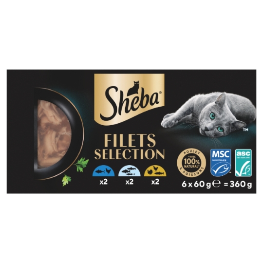Pâtée pour Chat en Filets Poulet Thon Saumon SHEBA