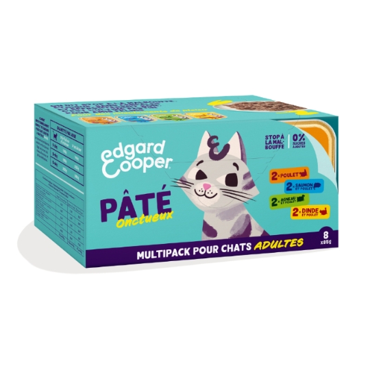Pâtée Pour Chat Adulte Poulet Saumon Agneau Dinde EDGAR & COOPER