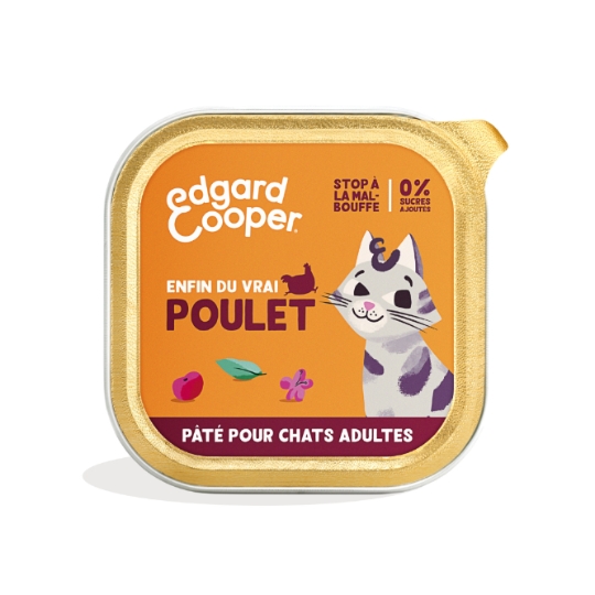 Pâtée Pour Chat Adulte Sans Sucres Ajoutés Poulet EDGAR & COOPER
