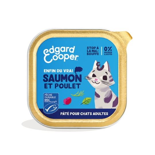 Pâtée Pour Chat Adulte Saumon Poulet EDGAR & COOPER