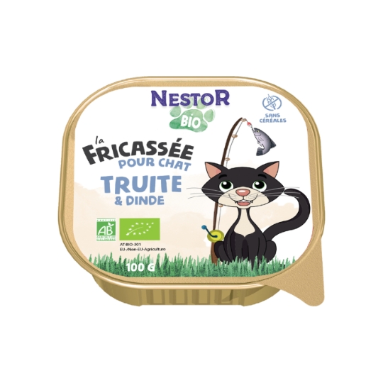 Pâtée Pour Chat Adulte En Terrine Sans Céréales Truite Dinde Bio Nestor Bio NESTOR BIO