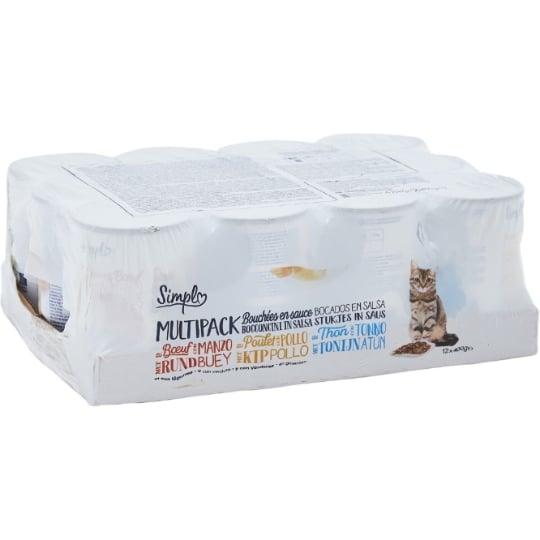Pâtée Pour Chat Adulte En Sauce Boeuf Poulet Thon SIMPL