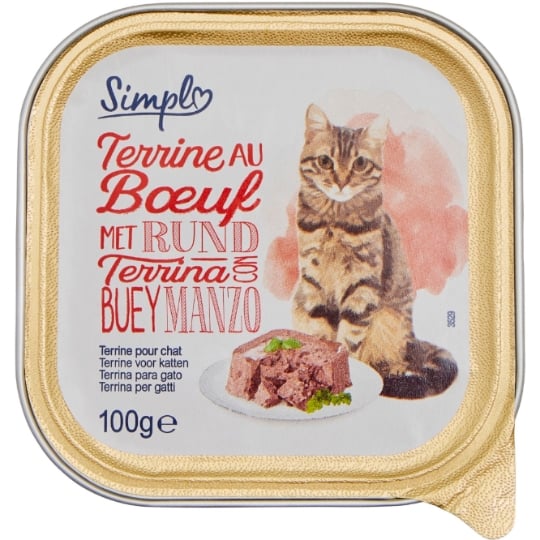 Pâtée pour Chat Adulte en Terrine Boeuf SIMPL
