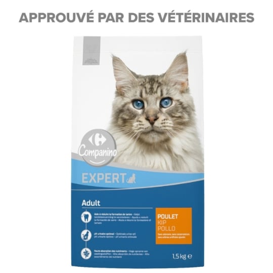 Croquettes Pour Chat Adulte Poulet CARREFOUR COMPANINO