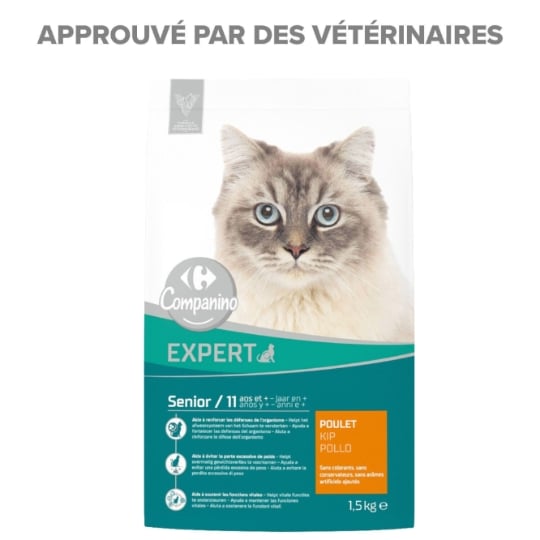 Croquettes Pour Chat Sénior Poulet Expert CARREFOUR COMPANINO