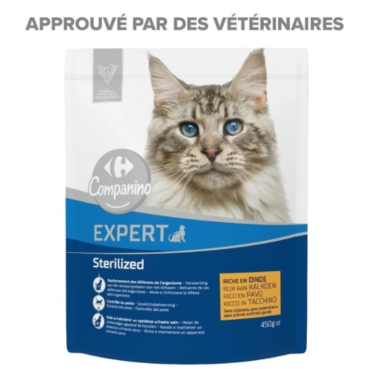 Croquettes Pour Chat Adulte Stérilisé Dinde CARREFOUR COMPANINO