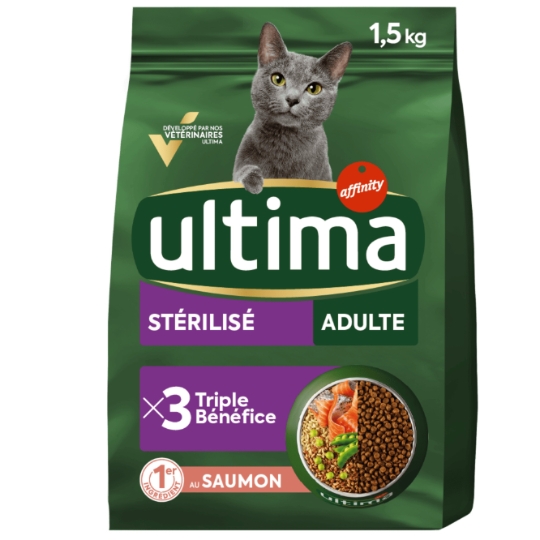 Croquettes Pour Chat Adulte Stérilisé Saumon ULTIMA