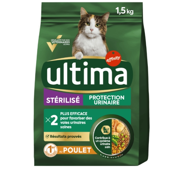 Croquettes Pour Chat Adulte Stérilisé Poulet Système Urinaire ULTIMA