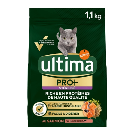 Croquettes Pour Chat Adulte Stérilisé Saumon Pro+ ULTIMA