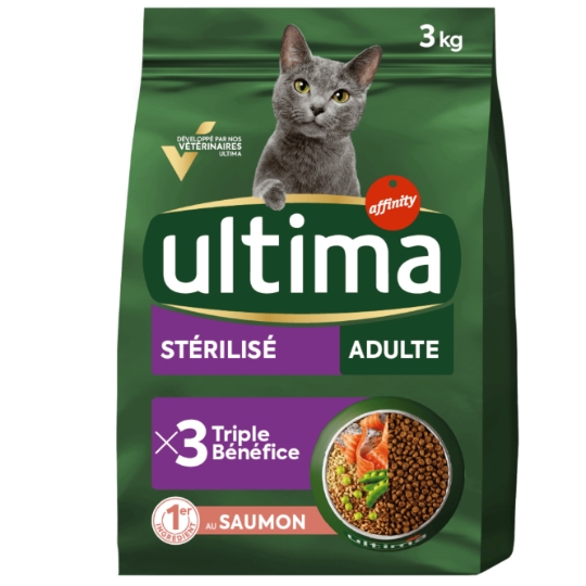 Croquettes Pour Chat Adulte Stérilisé Saumon ULTIMA