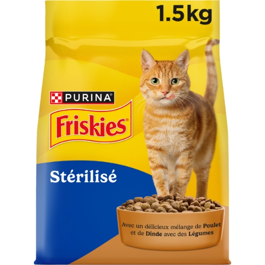 Croquettes Pour Chat Adulte Stérilisé Dinde Poulet Légume FRISKIES