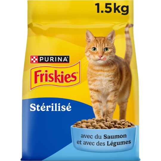 Croquettes pour Chats Adulte Stérillisés Saumont et Légumes FRISKIES