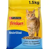 Croquettes pour Chats Adulte Stérillisés Saumont et Légumes FRISKIES