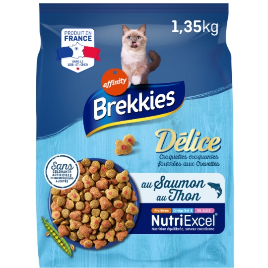 Croquettes Pour Chat Adulte Saumon Thon Légume BREKKIES