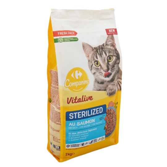 Croquettes Pour Chat Adulte Stérilisé Saumon Carotte CARREFOUR COMPANINO