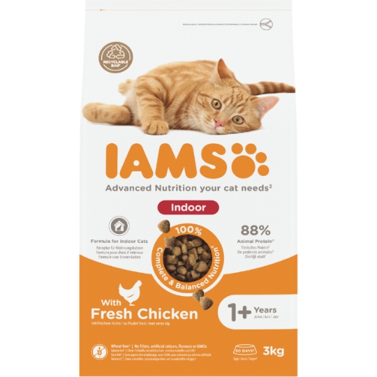 Croquettes pour Chat Adulte d'Intérieur Poulet IAMS