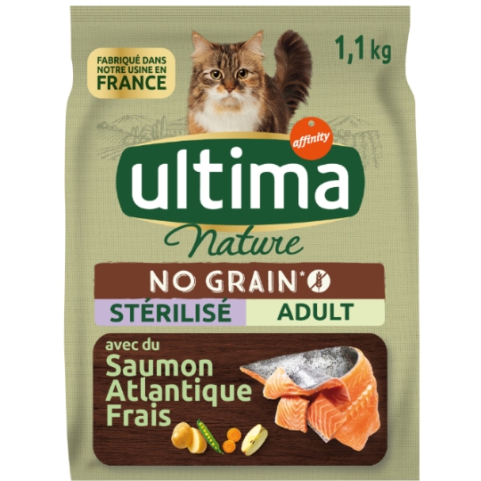 Croquettes Pour Chat Adulte Stérilisé Sans Céréales Saumon ULTIMA NATURE