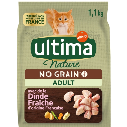 Croquettes Pour Chat Adulte Sans Céréales Dinde ULTIMA NATURE