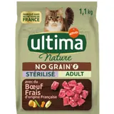 Croquettes Pour Chat Adulte Stérilisé Sans céréales Boeuf ULTIMA NATURE