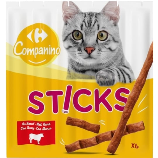 Friandises Pour Chat Adulte Boeuf CARREFOUR COMPANINO