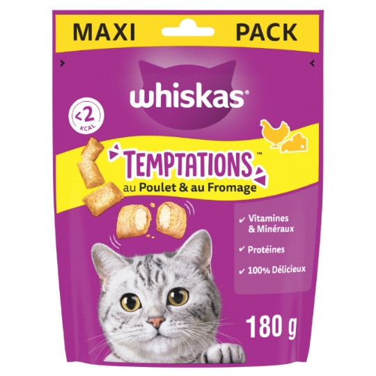 Friandises Pour Chat Adulte Poulet Fromage Temptations WHISKAS