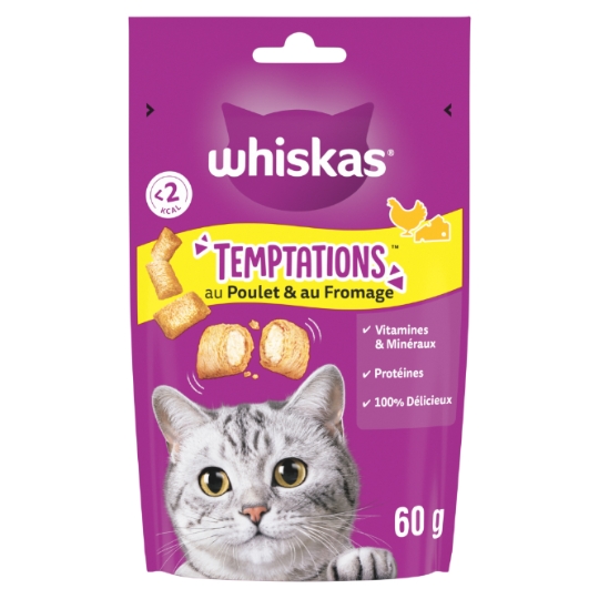 Friandises Pour Chat Adulte Poulet Fromage Temptations WHISKAS