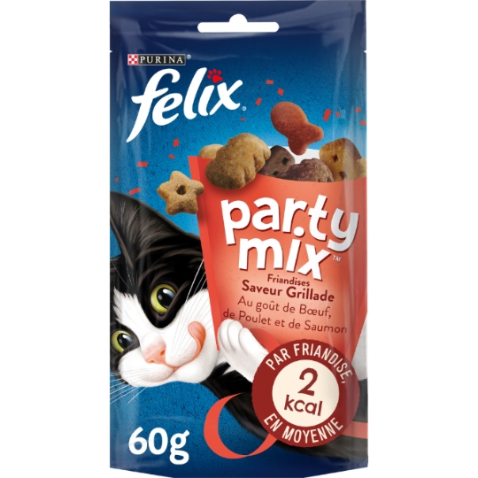 Friandises Pour Chat Adulte Boeuf Poulet Saumon Party Mix FELIX