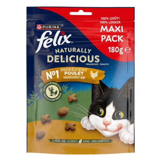 Friandises Pour Chat Adulte Poulet Herbe à Chat Naturally Delicious FELIX