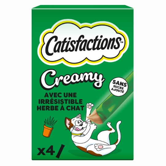 Friandises pour Chat Creamy à L'Herbe à Chat sans Sucre Ajouté CATISFACTIONS