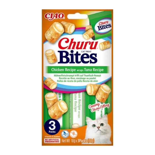 Friandises Pour Chat Churu Bites au Poulet et au Thon CHURU