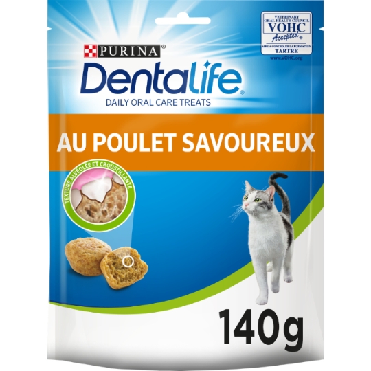 Friandises pour Chat Adulte Hygiène Bucco-dentaire Poulet DENTALIFE