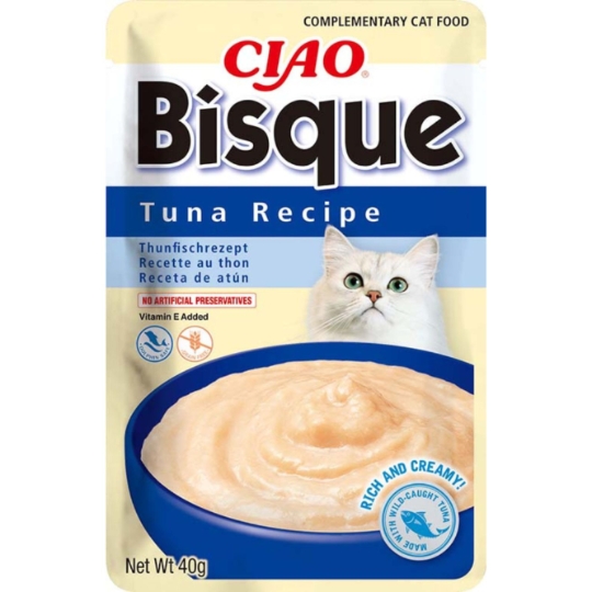 Complément Alimentaire pour Chat Ciao Bisque Recette au Thon INABA