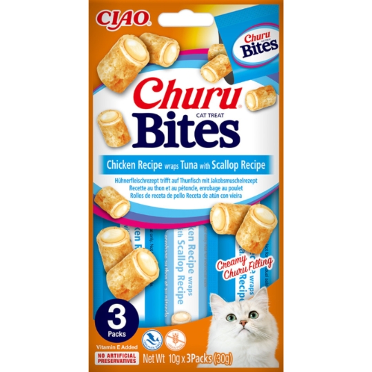Friandises Pour Chat Churu Bites au Thon et au Poulet INABA