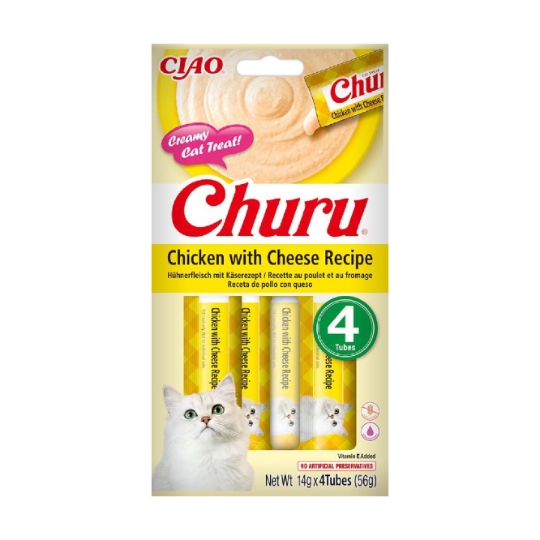 Friandises Pour Chats Churu au Poulet et au Fromage INABA