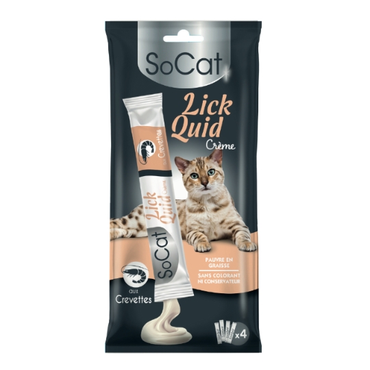 Friandises Crème Liquide pour Chat au Crevette SOCAT