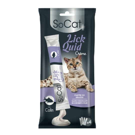 Friandises Crème Liquide pour Chat au Colin SOCAT