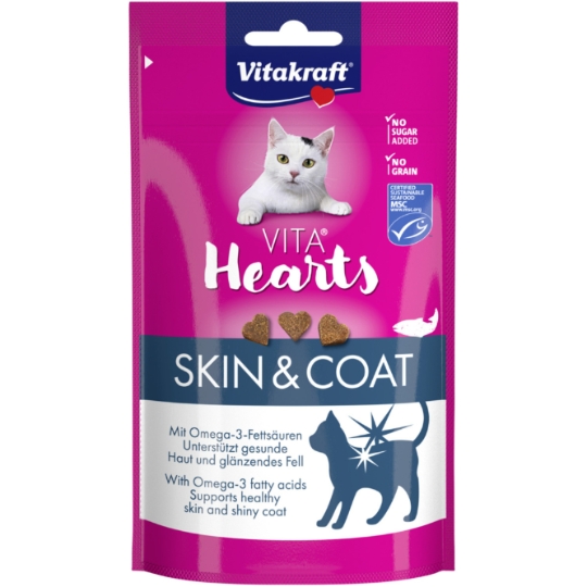 Friandises Pour Chat Peau Et Pelage Sans Sucre Ajouté Sans Céréales Saumon VITA Hearts VITAKRAFT