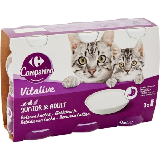 Lait Pour Chat Junior Adulte Vitalive CARREFOUR COMPANINO