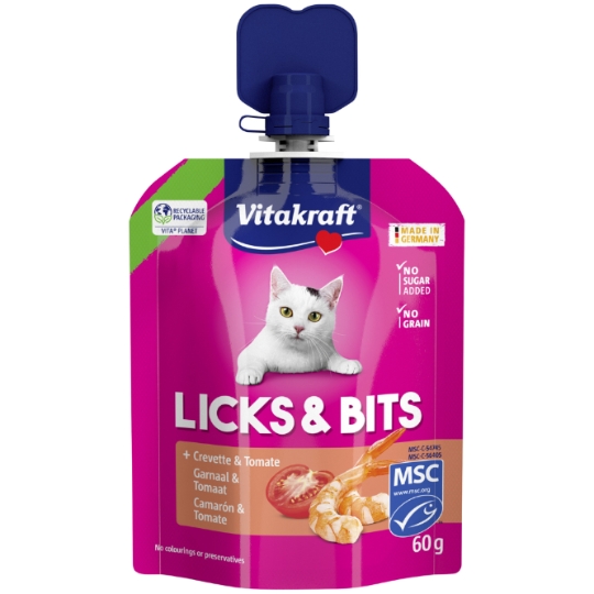 Friandise pour Chat Licks & Bits Crevette & Tomate VITAKRAFT