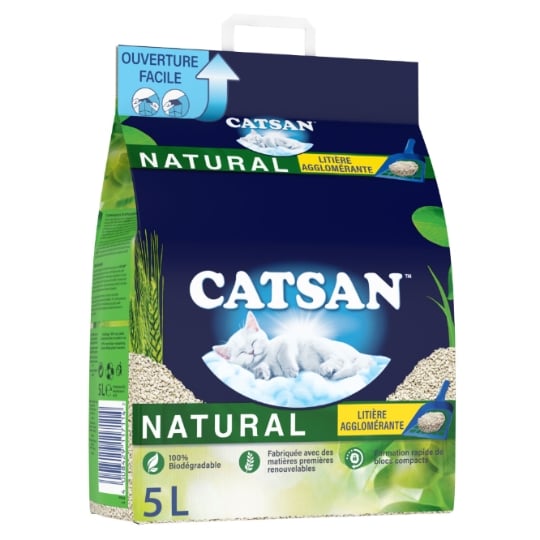 Litière Végétale Agglomérante Extra Absorbante Natural CATSAN