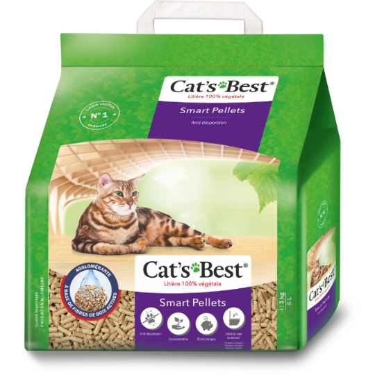 Litière Végétale Agglomérante Anti-odeurs Smart Pellets CAT'S BEST