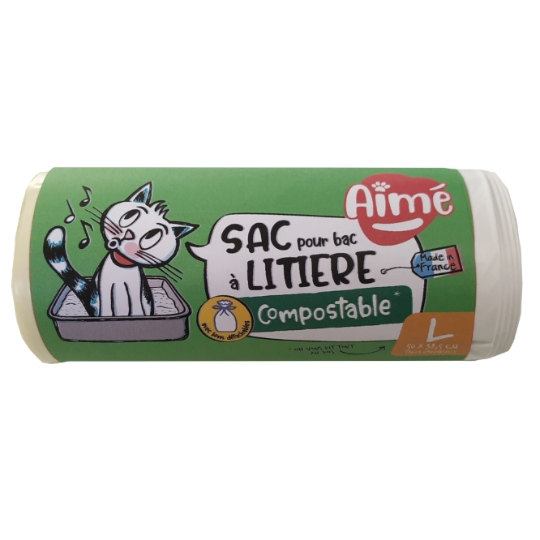 Sac à litière Compostable Liens Détachables Taille L AIME