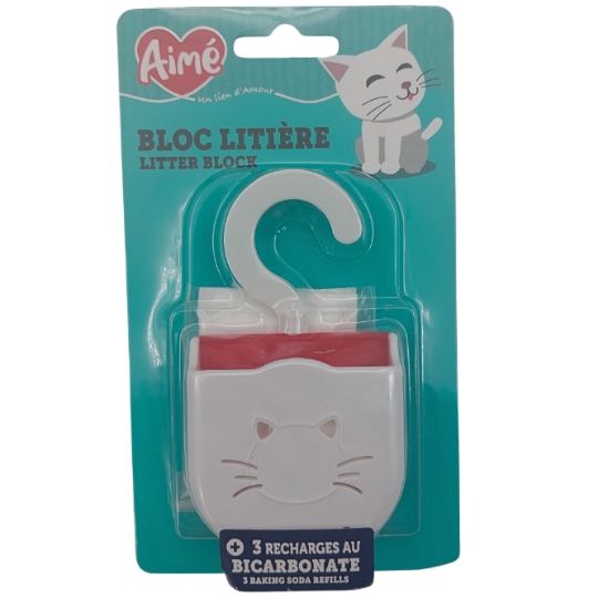 Désodorisant Litière et 3 recharges au Bicarbonate AIME