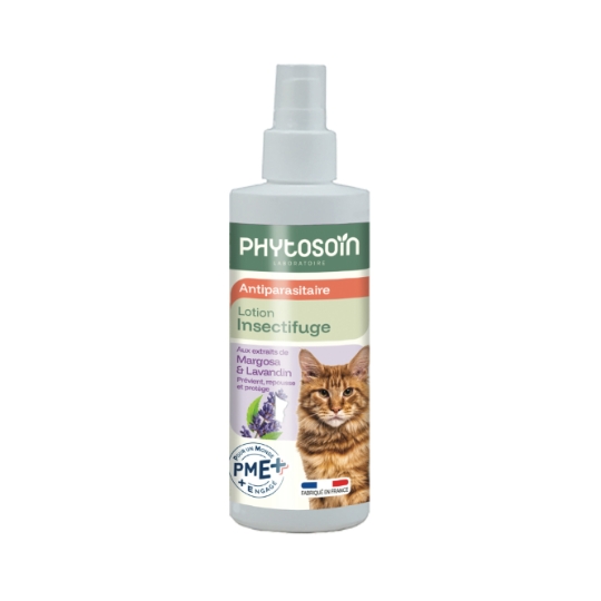 Lotion Insectifuge Antiparasitaire Chat aux Extraits de Margosa & Lavandin PHYTOSOIN